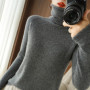 Women Sweater Winter Cashmere Turtleneck Warm Knitwear Korean Casual Solid Bottoming Shirt Fashion Knit Pullovers Brown Sweater