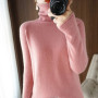 Women Sweater Winter Cashmere Turtleneck Warm Knitwear Korean Casual Solid Bottoming Shirt Fashion Knit Pullovers Brown Sweater
