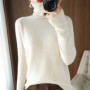 Women Sweater Winter Cashmere Turtleneck Warm Knitwear Korean Casual Solid Bottoming Shirt Fashion Knit Pullovers Brown Sweater
