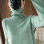 Women Sweater Winter Cashmere Turtleneck Warm Knitwear Korean Casual Solid Bottoming Shirt Fashion Knit Pullovers Brown Sweater