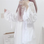 Women Cardigan Loose Lace Hollow Out Long Lantern Sleeve Summer Casual Sun-proof Outwear Girls Sweet Kawaii Korean Style Ulzzang