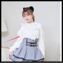 Sweet Lolita Winter Clothes Women Off Shoulder Sweater Pullover Student Elegant Long Sleeve Knitwear Bow Lace Waist Slim Sweater