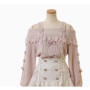 Sweet Lolita Winter Clothes Women Off Shoulder Sweater Pullover Student Elegant Long Sleeve Knitwear Bow Lace Waist Slim Sweater