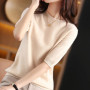 Hot Sale 100 Wool Cashmere Women's Sweaters And Pullovers Autumn Female O-Neck Clothing Short SLeeve Soft Jumper Tops Spring