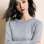 Women Merino Wool Sweater O-Neck Pullover Spring Autumn Long Sleeve Knitwear Slim Solid Color Fashion Bottoming Clothing Tops