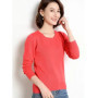 Women Merino Wool Sweater O-Neck Pullover Spring Autumn Long Sleeve Knitwear Slim Solid Color Fashion Bottoming Clothing Tops