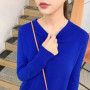 Women Merino Wool Sweater O-Neck Pullover Spring Autumn Long Sleeve Knitwear Slim Solid Color Fashion Bottoming Clothing Tops
