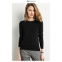 Women Merino Wool Sweater O-Neck Pullover Spring Autumn Long Sleeve Knitwear Slim Solid Color Fashion Bottoming Clothing Tops