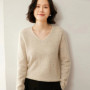Sweater for Women 100 Merino Wool V Neck Sweater Fall Winter Basic Warm Pullovers Long Sleeve Soft Knit Jumpers Female Clothing
