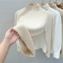 fleece sweaters,Women's Long Sleeve sweater, Thick, Warm, Bottoming, Velvet, Half Turtleneck, Pullover, Casual,Autumn, Winter,