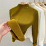 fleece sweaters,Women's Long Sleeve sweater, Thick, Warm, Bottoming, Velvet, Half Turtleneck, Pullover, Casual,Autumn, Winter,