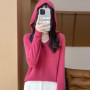 Women Autumn Winter Clothing Hooded Collar Pullover 100 Merino Wool Sweater New Fashion Cashmere Tops Bottoming Knitwear Soft