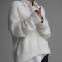 2025 Autumn Imitation Mink Cardigan Long Sleeve Knitted Women's Tops Casual Comfort Chic Knitwear Sweater