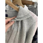 Grey Knitted Cropped Sweater Cardigan Woman Autumn Single Breasted Long Sleeve Drawstring Hooded Slim Crop Top Cotton Sweaters