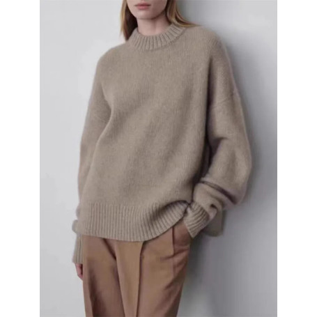 Loose Large Size Cashmere Sweater Women Korean Mid Length 100 Pure Merino Wool Knitt French Pullover 2024 Autumn Winter Jumper