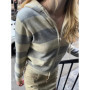 Striped Knitted Cropped Sweater Cardigan Women Autumn Long Sleeve Hooded Zipper Short Streetwear Knitwear Sweaters Y2K Crop Tops