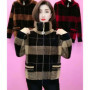 Large Size Middle Aged Mother Imitation Mink Velvet Coat Autumn Winter Thicken Warm Knitted Sweater Zipper Cardigan Jacket