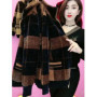 Large Size Middle Aged Mother Imitation Mink Velvet Coat Autumn Winter Thicken Warm Knitted Sweater Zipper Cardigan Jacket