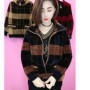 Large Size Middle Aged Mother Imitation Mink Velvet Coat Autumn Winter Thicken Warm Knitted Sweater Zipper Cardigan Jacket