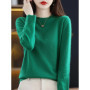 Fashion 100 Merino Wool Women's Sweater O-Neck Long Sleeve Pullover Spring Autumn Winter Basic Jumper Clothing Knitwear Tops