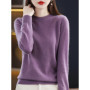 Fashion 100 Merino Wool Women's Sweater O-Neck Long Sleeve Pullover Spring Autumn Winter Basic Jumper Clothing Knitwear Tops