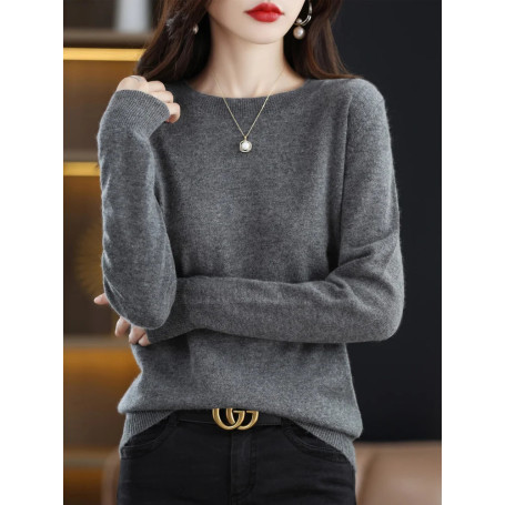 Fashion 100 Merino Wool Women's Sweater O-Neck Long Sleeve Pullover Spring Autumn Winter Basic Jumper Clothing Knitwear Tops