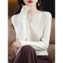 Fashion 100 Merino Wool Women's Sweater O-Neck Long Sleeve Pullover Spring Autumn Winter Basic Jumper Clothing Knitwear Tops