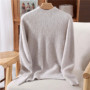 Fall/Winter New Wool Semi-turtle neck Fashion Mink Cashmere Women's Long Sleeve Shirt Loose Knitwear