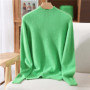 Fall/Winter New Wool Semi-turtle neck Fashion Mink Cashmere Women's Long Sleeve Shirt Loose Knitwear