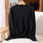 Fall/Winter New Wool Semi-turtle neck Fashion Mink Cashmere Women's Long Sleeve Shirt Loose Knitwear