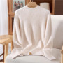 Fall/Winter New Wool Semi-turtle neck Fashion Mink Cashmere Women's Long Sleeve Shirt Loose Knitwear
