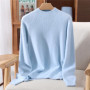 Fall/Winter New Wool Semi-turtle neck Fashion Mink Cashmere Women's Long Sleeve Shirt Loose Knitwear