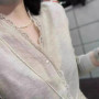WinvyNee Summer Women's Clothing Wool V Neck Solid Lace Cardigan Spring Basic Elegant Soft Knitted Coats Top Outwear ZA1047008