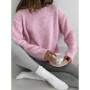 Women's Winter Sweater 2025 Warm Pullovers O Neck Knitwear Loose Knit Jumpers Basic Brown Sweaters For Women Winter Pink