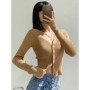 2025 Summer Fashion Knitwear Cardigan Top Women's Ribbed Patchwork Slim Casual Cropped Inner Top Women's Knit Cardigan Outwear