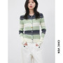 CHIC VEN Korean Women Cardigan Long Sleeve Lapel New Slim Contrasting Color Striped Female Knitted Sweater Spring Summer 2026