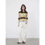 CHIC VEN Korean Women Cardigan Long Sleeve Lapel New Slim Contrasting Color Striped Female Knitted Sweater Spring Summer 2026
