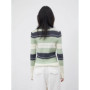 CHIC VEN Korean Women Cardigan Long Sleeve Lapel New Slim Contrasting Color Striped Female Knitted Sweater Spring Summer 2026