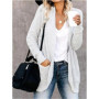 Fashion cardigan autumn and winter knit sweater women's new curved front loose casual women's wear