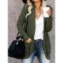 Fashion cardigan autumn and winter knit sweater women's new curved front loose casual women's wear