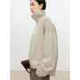 Turtleneck pure cashmere sweater female loose and thick languid lazy wind pullover sweater knitting base WOOL sweater