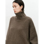 Turtleneck pure cashmere sweater female loose and thick languid lazy wind pullover sweater knitting base WOOL sweater