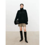 Turtleneck pure cashmere sweater female loose and thick languid lazy wind pullover sweater knitting base WOOL sweater