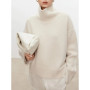 Turtleneck pure cashmere sweater female loose and thick languid lazy wind pullover sweater knitting base WOOL sweater