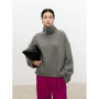 Turtleneck pure cashmere sweater female loose and thick languid lazy wind pullover sweater knitting base WOOL sweater
