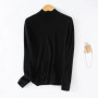 WinvyNee Women Worsted Wool Mock Neck Plain Long Sleeve Pullover Spring Autumn Smooth Soft Daily Versatile Casual Wear A1757014A