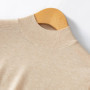 WinvyNee Women Worsted Wool Mock Neck Plain Long Sleeve Pullover Spring Autumn Smooth Soft Daily Versatile Casual Wear A1757014A
