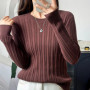 WinvyNee Women's Cotton Long-Sleeve O Neck Slim Pullover Solid Casual Warm Basic Knitted Tops Autumn Winter Clothing A1002034