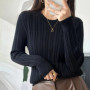 WinvyNee Women's Cotton Long-Sleeve O Neck Slim Pullover Solid Casual Warm Basic Knitted Tops Autumn Winter Clothing A1002034