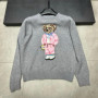 High Quality European Brand Bear Design Ladies Knit Sweater Pullover Knitted Tops Knitwear Women Clothes Jumper